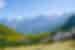 Hillside hiking panorama Valbona Valley and Theth National Park in the Albanian Alps