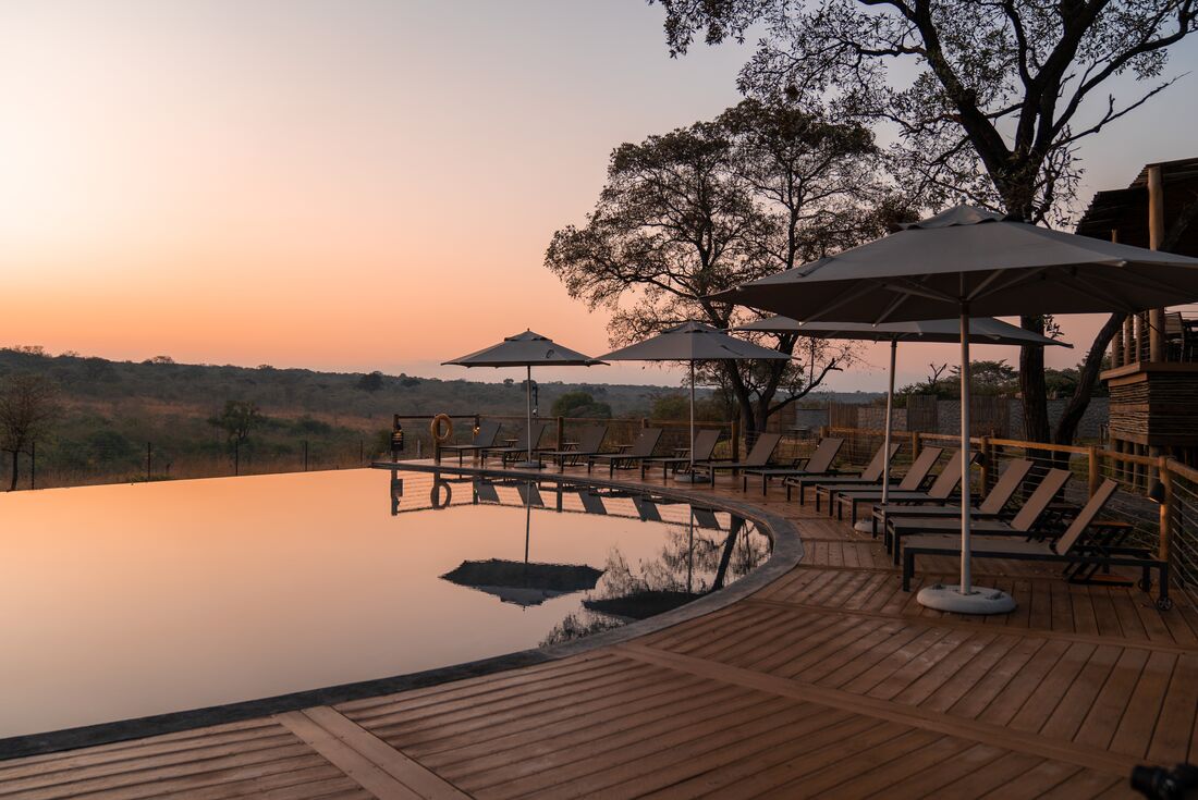 Lounge and swim in an infinity pool in the heart of Krguer National Park