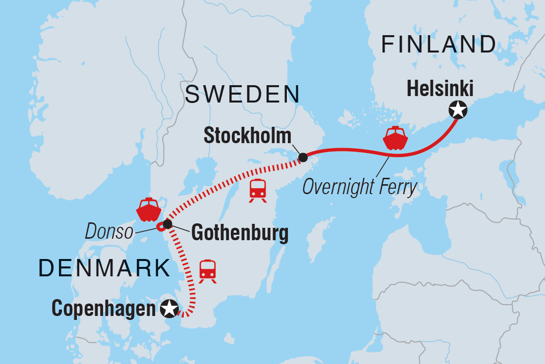 Map of Essential Scandinavia including Denmark, Finland and Sweden