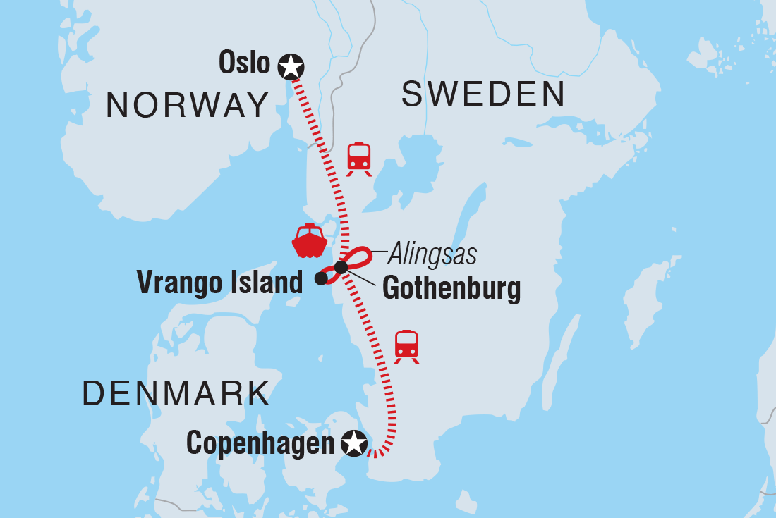 Map of A Taste Of Scandinavia including Denmark, Norway and Sweden
