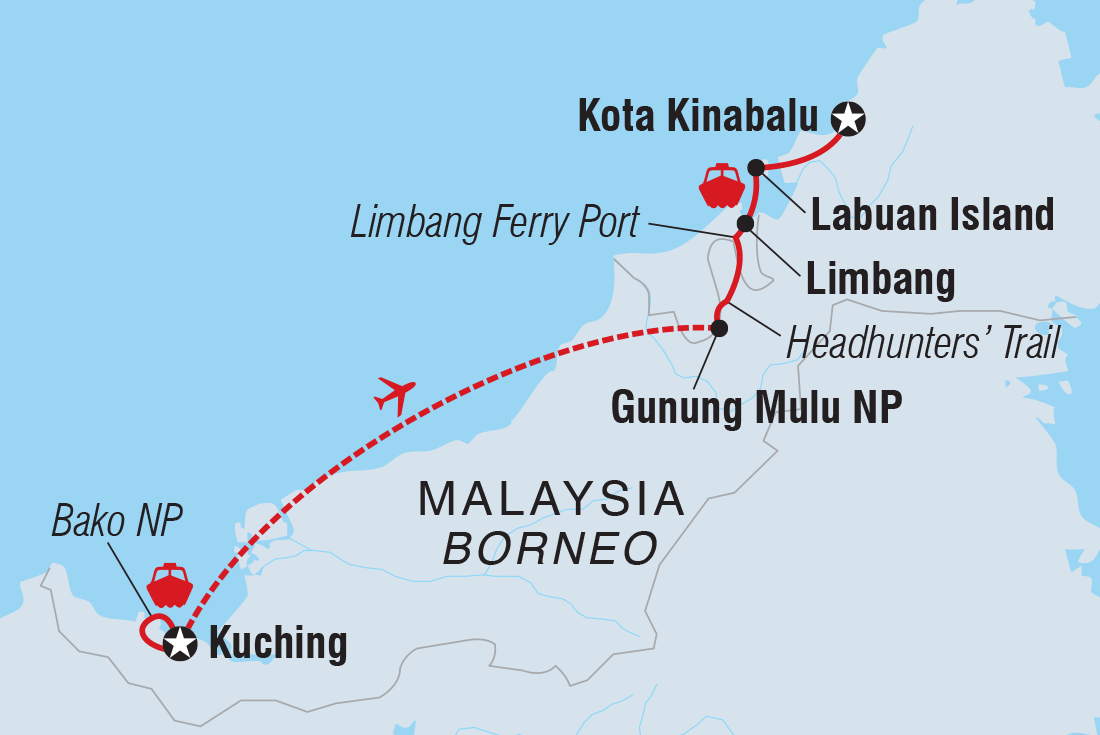 Map of Wild Sarawak including Malaysia