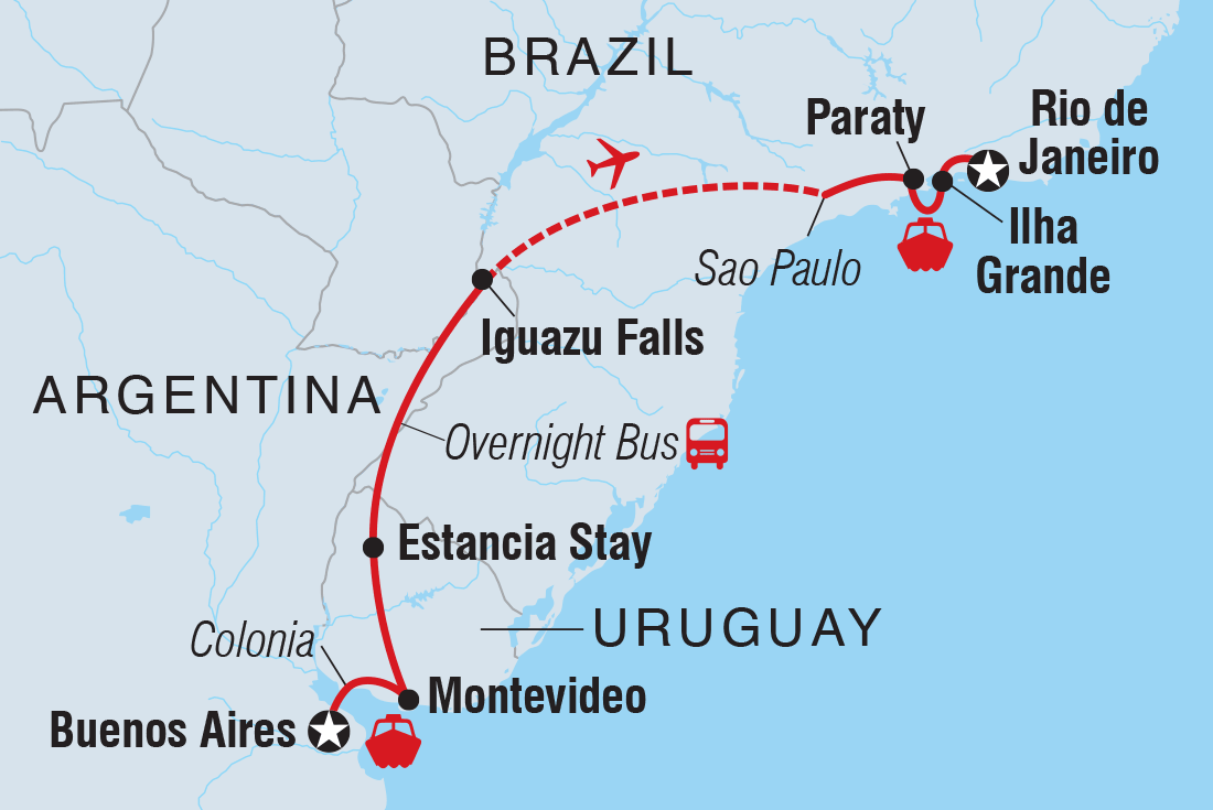 Map of Real Argentina To Brazil including Argentina, Brazil and Uruguay