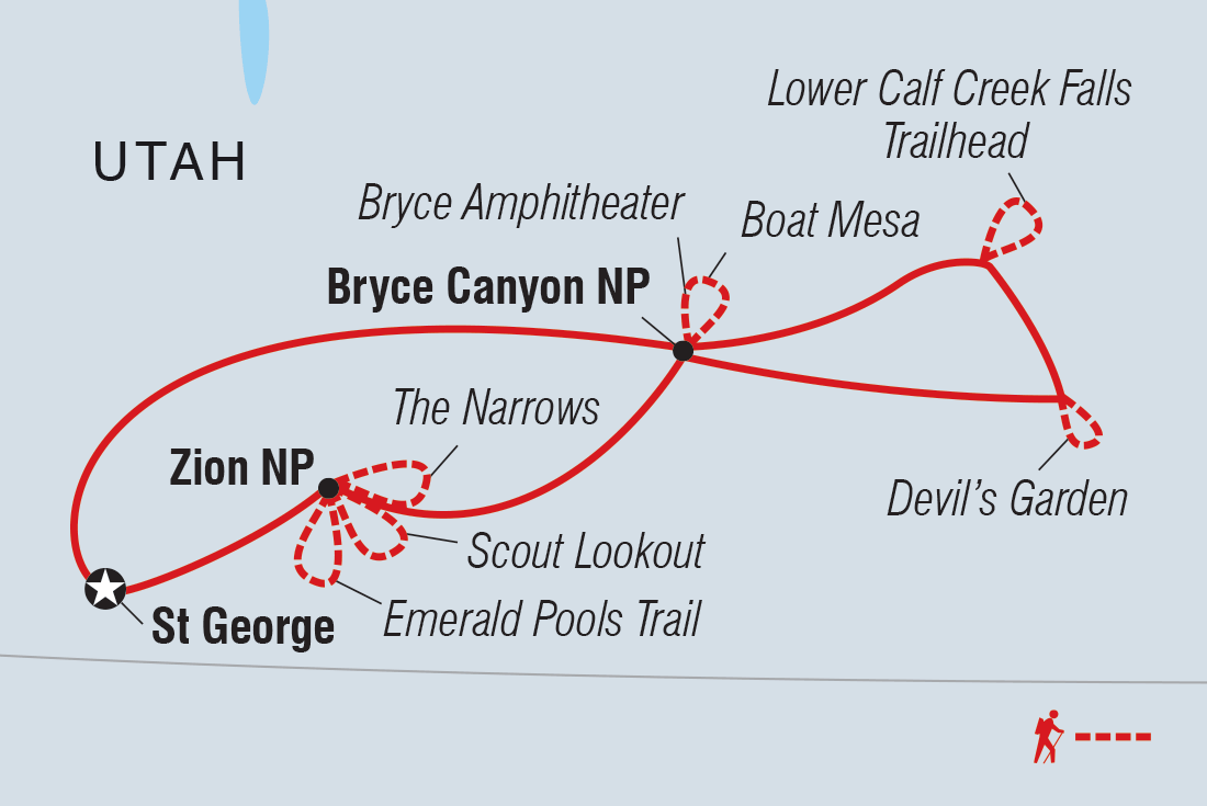 Map of Hiking And Camping In Utah including United States Of America