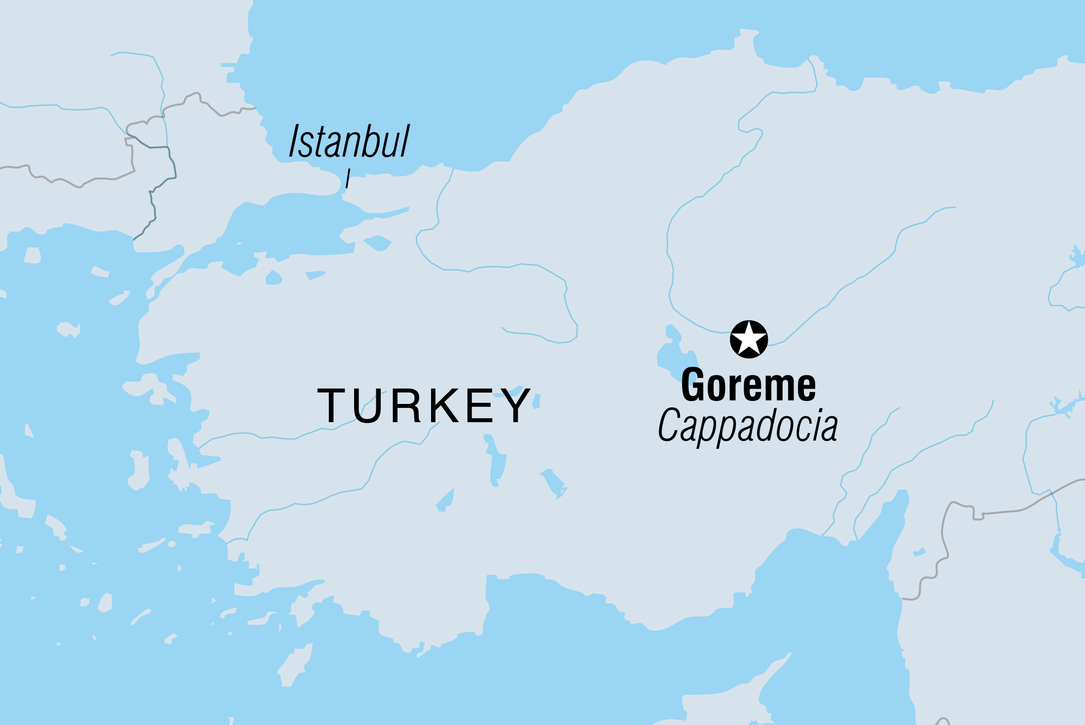 Map of Cappadocia Independent Short Break including Turkey