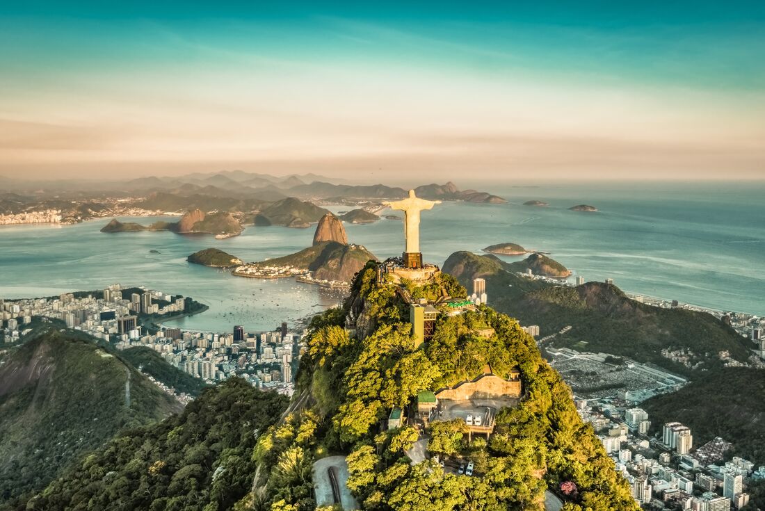 Aerial view of Botafogo bay, Rio de Janeiro, Brazil 