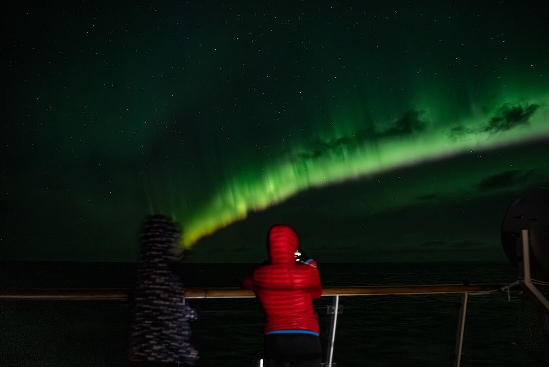 The Aurora Borealis over East Greenland