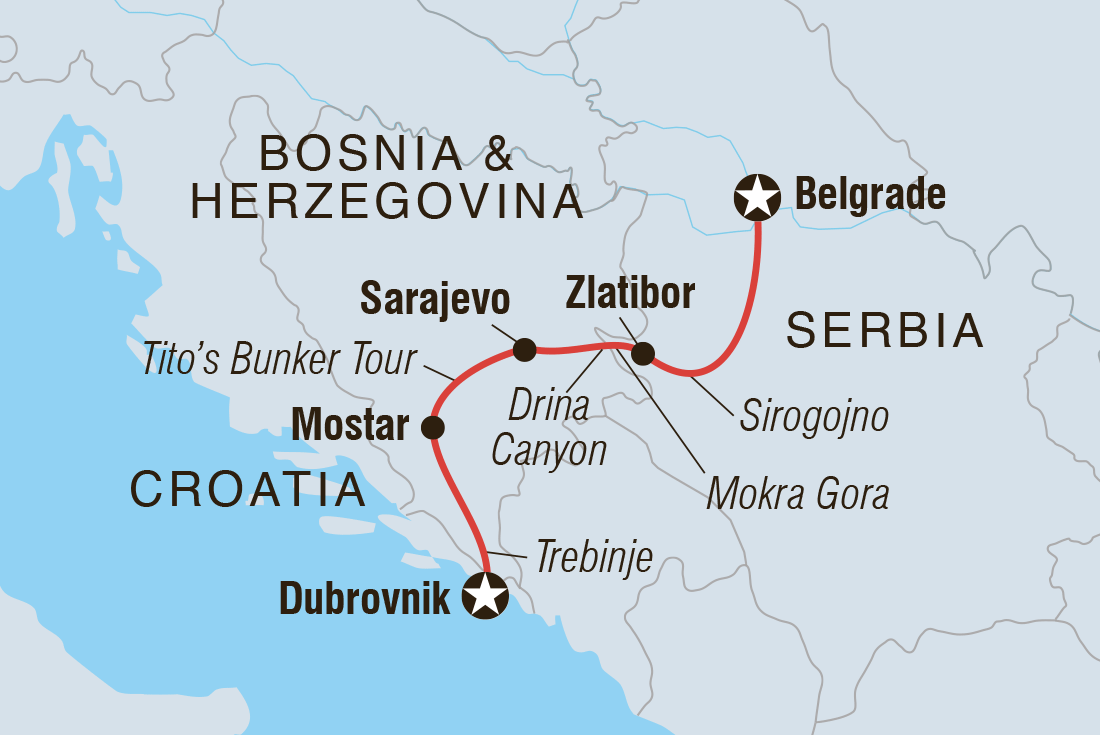 Map of Premium Balkans including Bosnia And Herzegovina, Croatia and Serbia