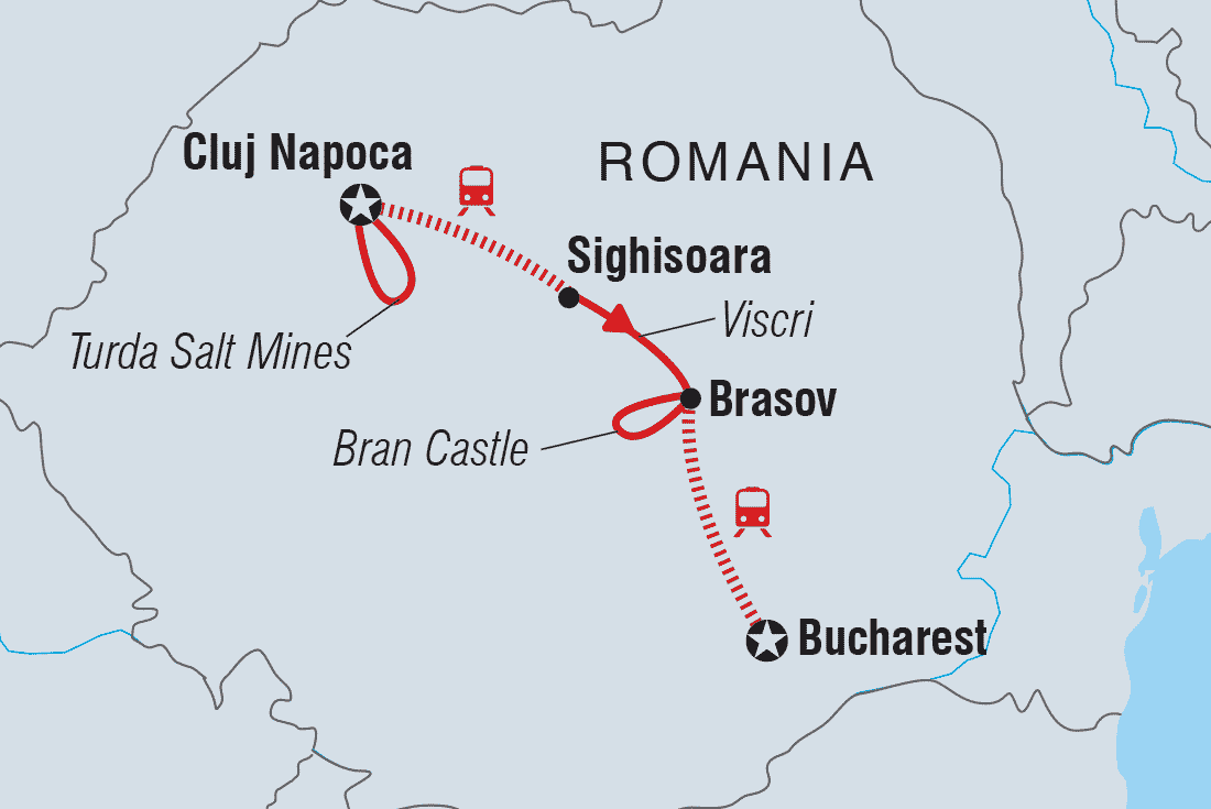 Map of Halloween In Transylvania (Southbound) including Romania