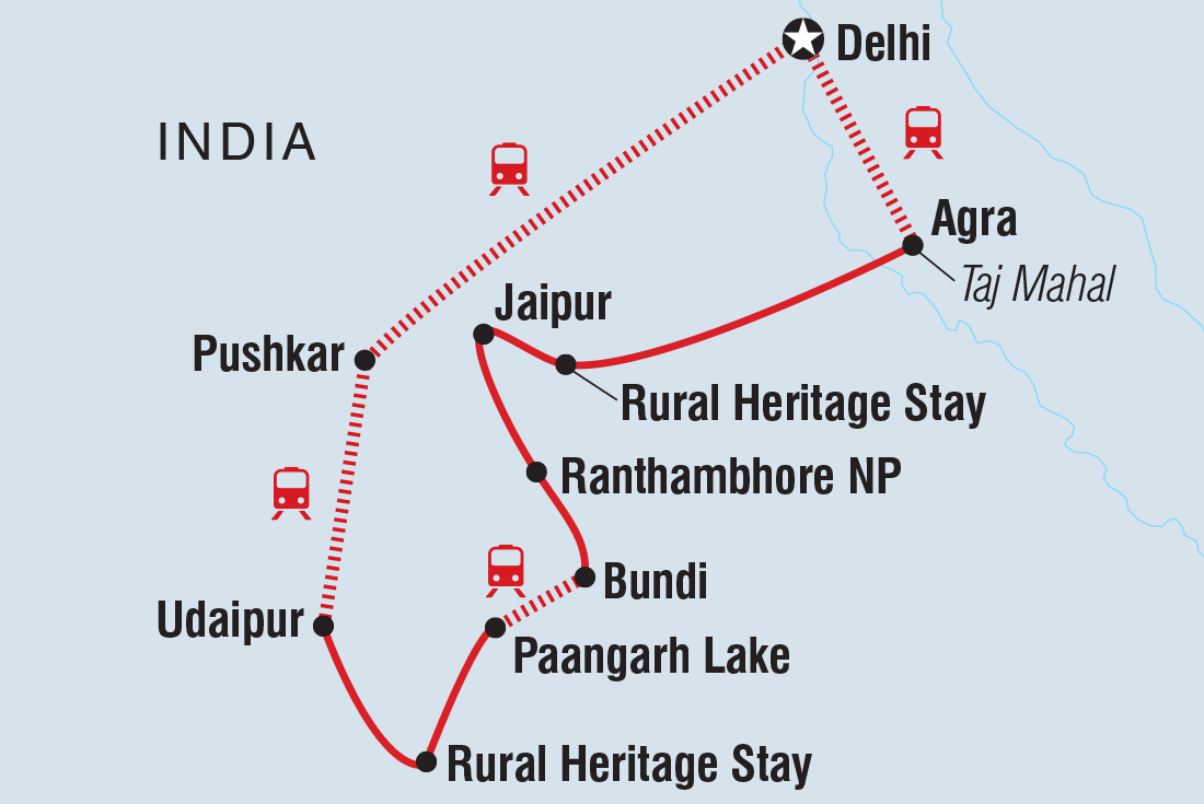 Map of Classic Rajasthan including India