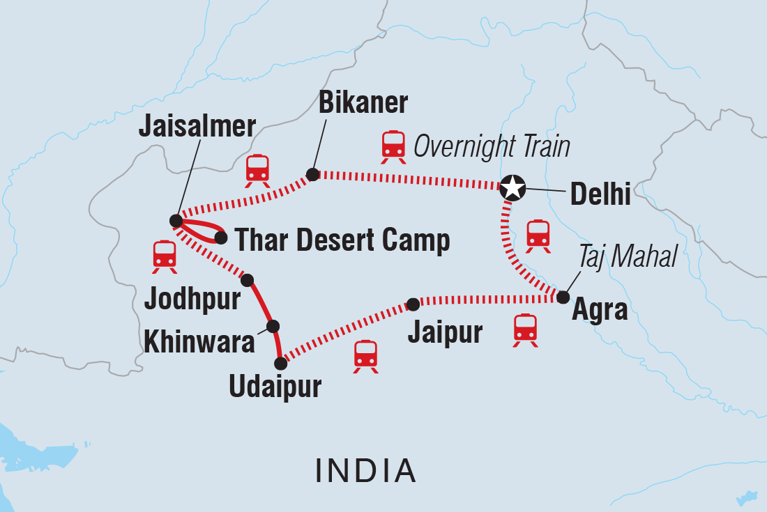 Map of Real Rajasthan including India