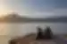 Relaxing in the sunset on the shores of Lake Garda