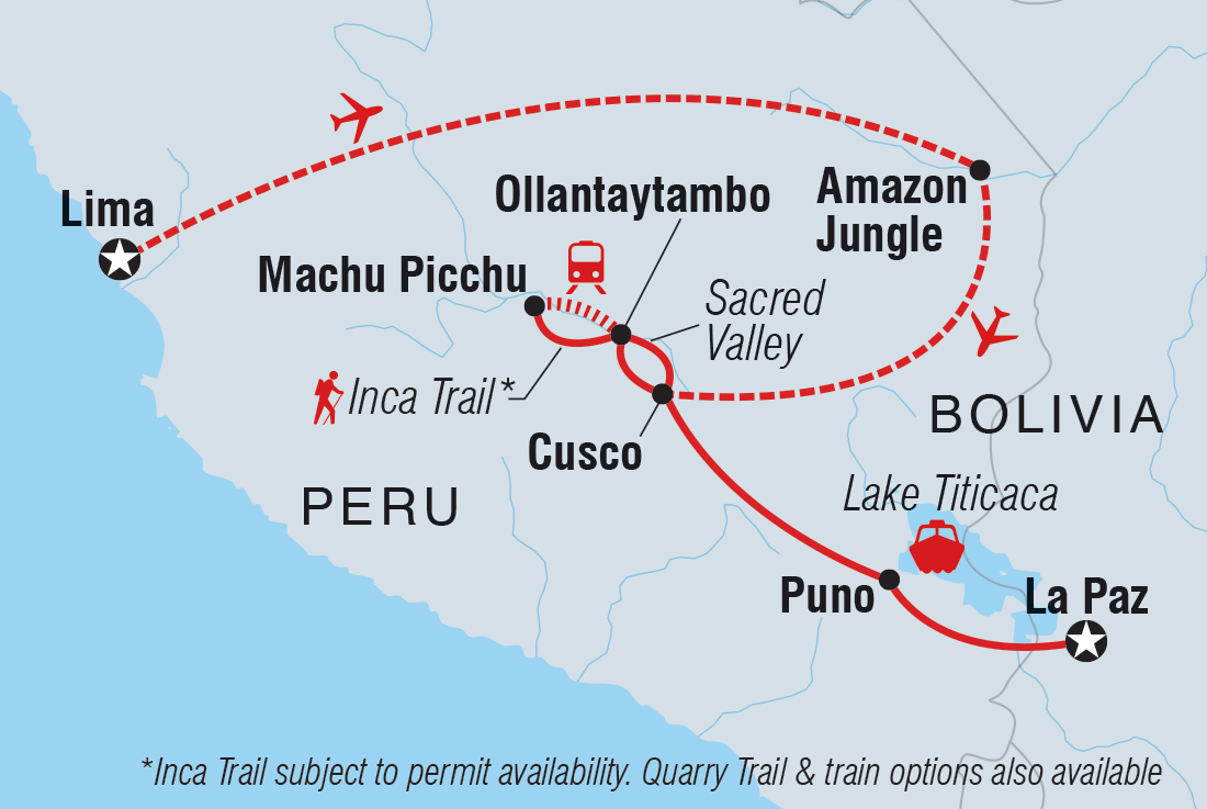 Map of Real Peru To Bolivia including Bolivia and Peru