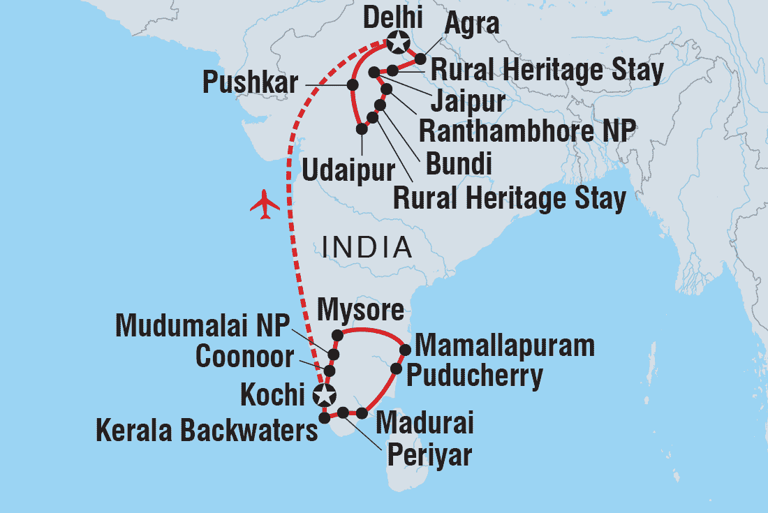 Map of India South & North including India